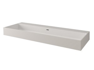 Lavabo Faro 121x46 cm sans trou pour mitigeur en résine blanc mat