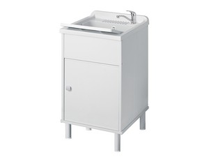 Meuble bac à laver Uniko 45x50 cm en PVC blanc