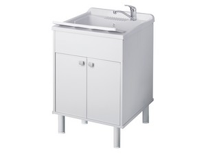 Meuble bac à laver Uniko 60x50 cm en PVC blanc