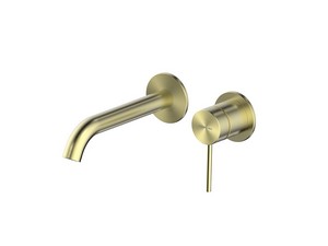 Blende für Waschtischarmatur an der Wand ohne Ablauf Spring Edelstahl 304 gebürstetes Gold