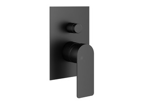 Gea Built-in Shower Mixer Plate with Diverter, Matt Black