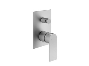 Plaque pour mitigeur de douche encastré avec inverseur Gea chrome brossé