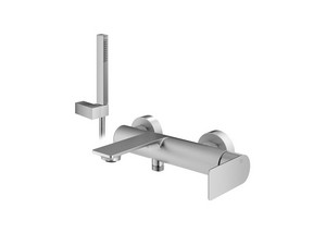 Ensemble baignoire Gea équipé chrome brossé