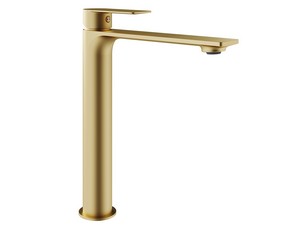 Gea Tall Sink Mixer without Drain Satin Gold