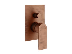 Gea Built-in Shower Mixer Plate with Diverter in Brushed Copper
