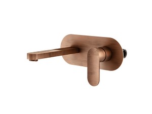 Olmo Brushed Copper Wall Mounted Sink Mixer