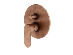 Olmo Built-in Shower Mixer Plate with Brushed Copper Diverter