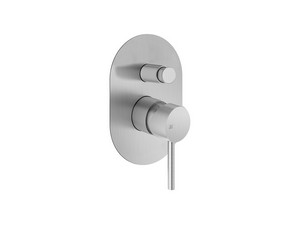 Stelo Brushed Chrome Built-in Shower Mixer Plate with Diverter