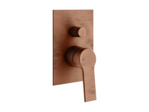Trend Built-In Shower Mixer Plate with Diverter in Brushed Copper