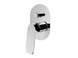 Lune Built-in Shower Mixer Plate with Diverter, Polished Chrome