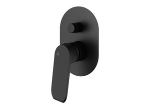 Lune Built-in Shower Mixer Plate with Diverter, Matt Black