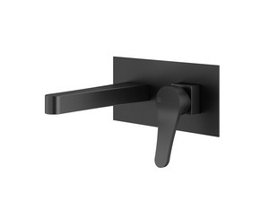 Mamba Wall-Mounted Sink Mixer Tap without Waste, Matt Black