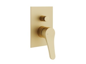 Mamba Built-in Shower Mixer Plate with Diverter in Satin Gold