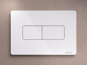 NATIVA Rectangular Dual Flush Plate Glossy White