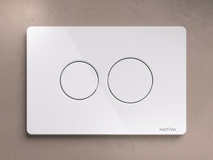 NATIVA Rounded Dual Flush Plate Glossy White