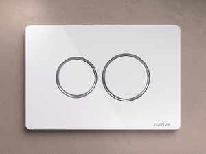 NATIVA Rounded Dual Flush Plate Chrome/Glossy White