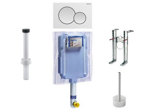 GEBERIT® Einbauspülkasten SIGMA8 mit 2-Tasten-Betätigungsplatte Weiß für Wand-WC Spülrandlos