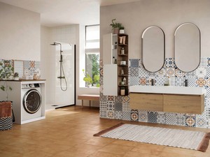 Qubo Bathroom Furniture 140 cm 2 Drawers Sherwood with Double Resin Washbasin Matt White