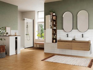 Qubo Bathroom Furniture 140 cm 2 Drawers with Sherwood Top
