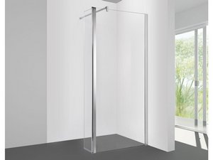 Paroi de douche à l'italienne Ares 100 cm h200 déflecteur mobile Ext 127/129 verre transparent 8 mm chrome