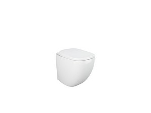 WC à poser Imperial 52 cm rimless adossé au mur blanc brillant