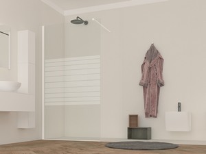 Douche à l’italienne OM 90 cm H200 Ext 88/90 cm rayures/blanc mat