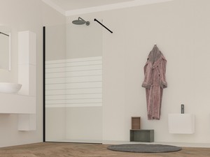 Douche à l’italienne OM 120 cm H200 Ext 118/120 cm rayures/noir mat