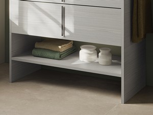 Smile90 Offenerseitenschrank am Boden Holzoptik Larix Grau