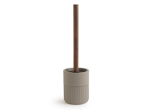 Lya Toilet Brush in Grey/Natural Dark Bamboo Wood