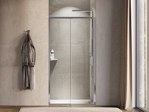 Porte de douche coulissante Alfa 100 cm verre 6 mm transparent chrome