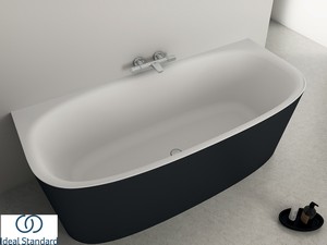Freistehende Badewanne Wandmontage Ideal Standard® Atelier Dea 180x80 cm Zweifarbig Weiß/Seidenschwarz Matt