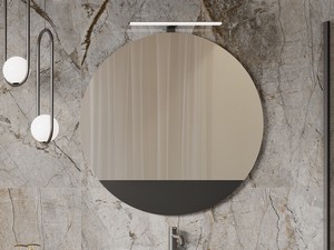 Specchio Tondo Sagomato TOUCH Ø 90 cm con Inserto Phoenix Nero Opaco