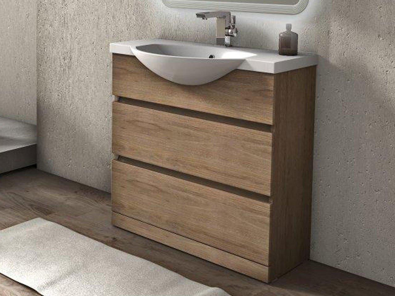 Тумба с раковиной belbagno aurora 80 rovere tabacco