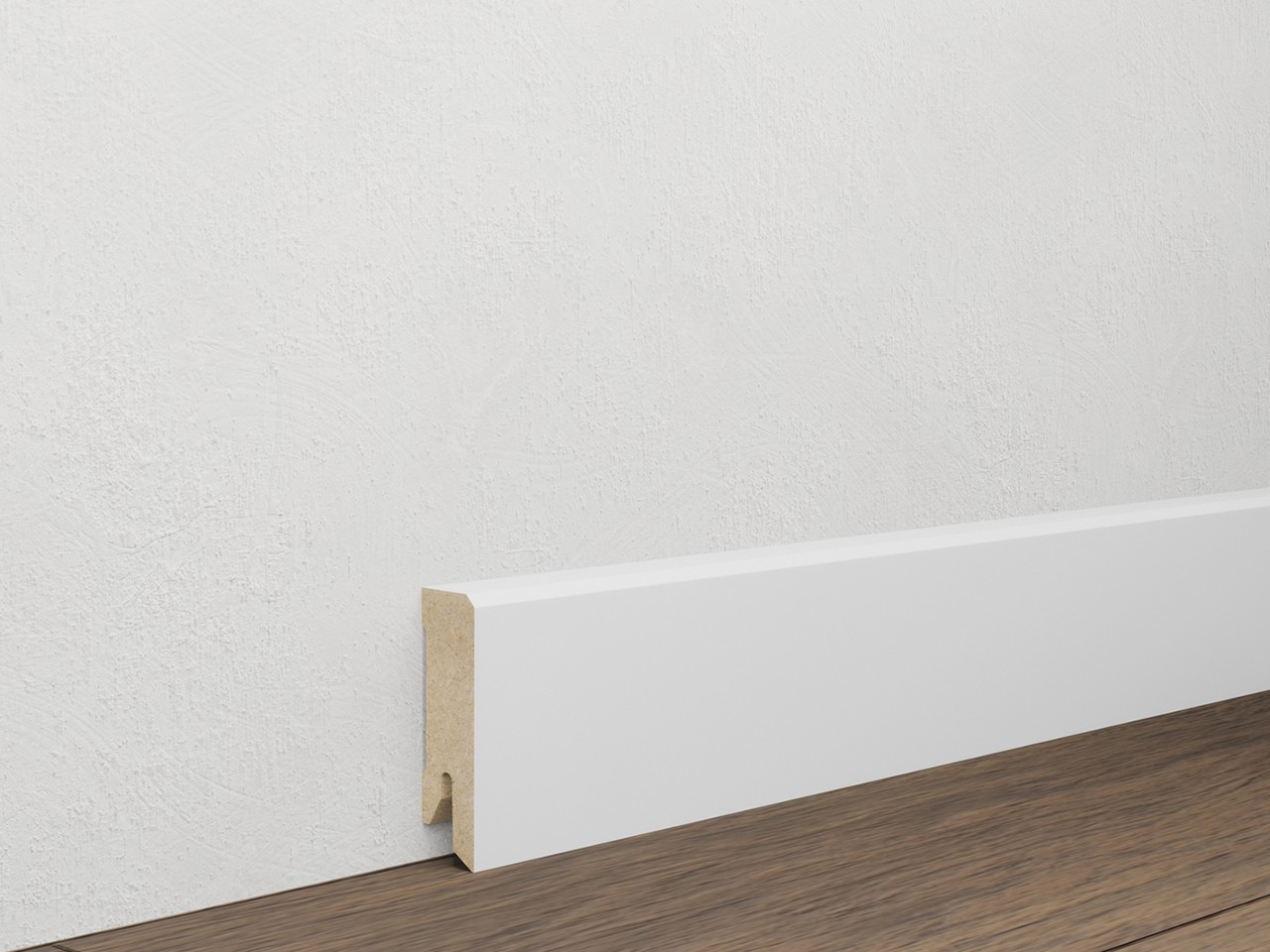 Battiscopa Mdf Bianco Quadrato Lunghezza 2,4m - Iperceramica