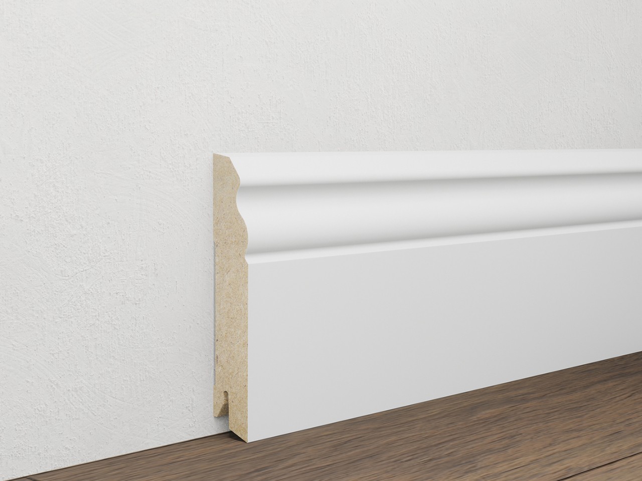 Battiscopa Mdf Bianco Ducale Lunghezza 2,4m - Iperceramica