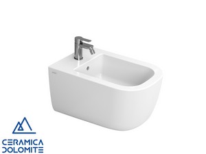 Bidet suspendu Italia rimless blanc brillant