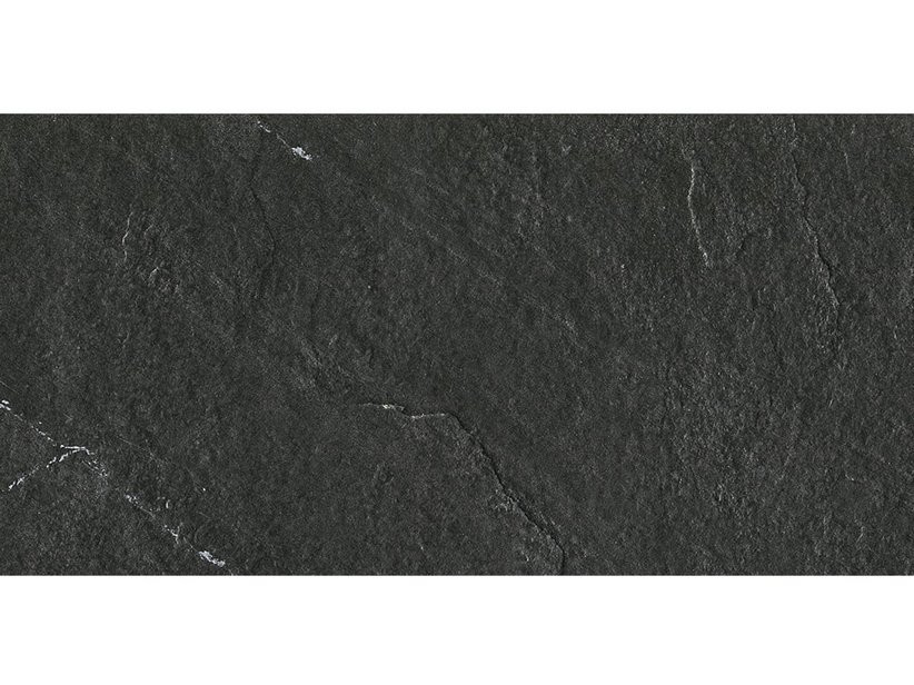 Carrelage Blackstone 30x60 grès cérame effet pierre lavagna noire