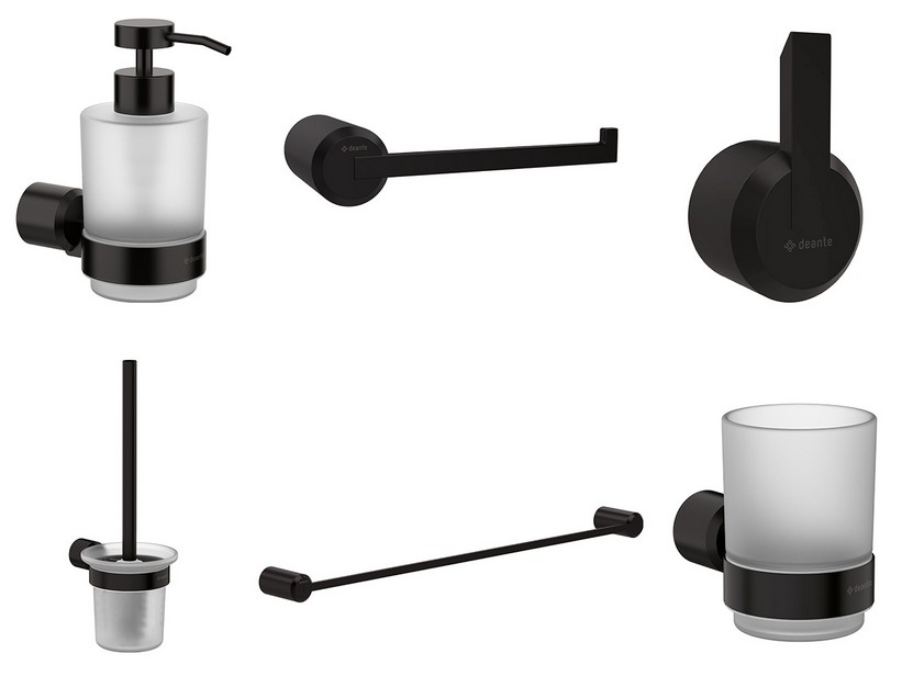 Accessoires de salle de bains Blur en acier inox noir mat