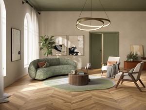 Brentwood Chevron Honey 15x85 cm Stoneware Tile Amber Oak Effect