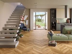 SPC Flooring Canadian Chevron Natural - Natural Oak Wood Effect