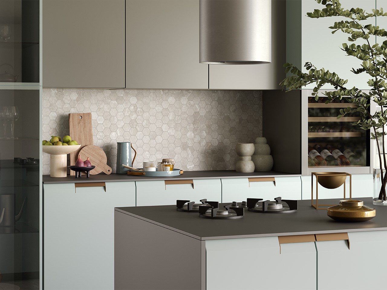Mosaico Cardiff Grey Esagona 29x27 Gres Effetto Pietra Ardesia Grigio ...