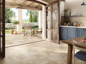 Carrelage Chianca Sabbia 25x25 grès cérame effet pierre sable