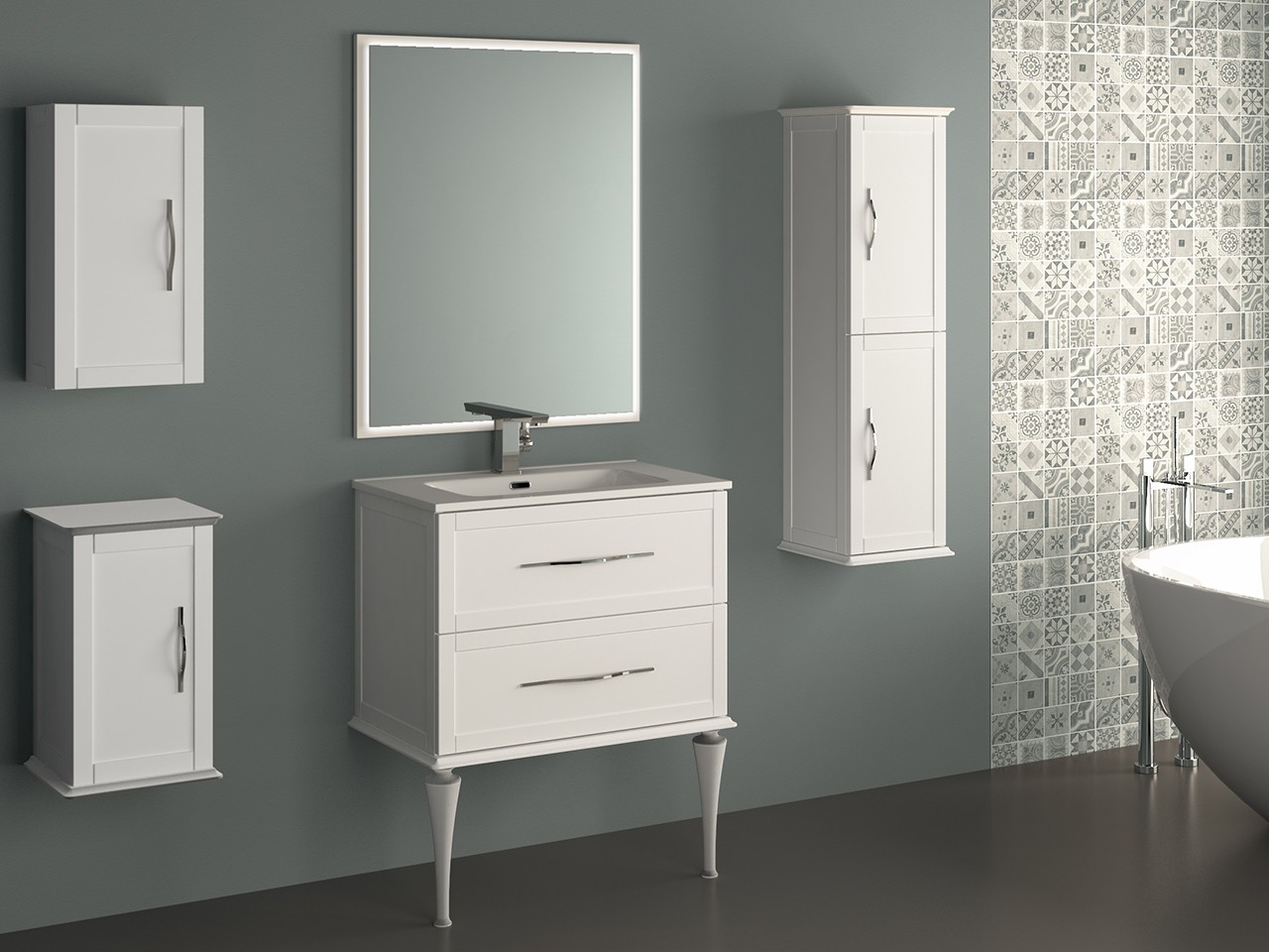 mobili bagno a terra classici