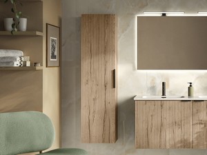 AVIVO Wall-Hung Column Light Oak Ribbed Finish