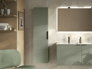 AVIVO Wall-Hung Column Matt Green Ribbed Finish