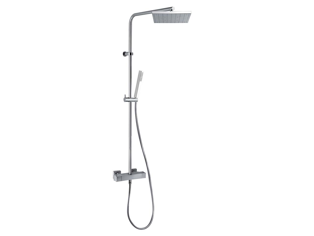 Thermostat-Duschsäule Aus Poliertem Chrom – Mit Handbrause & Duschkopf, Sicherheitsventil, 10 Jahre Garantie