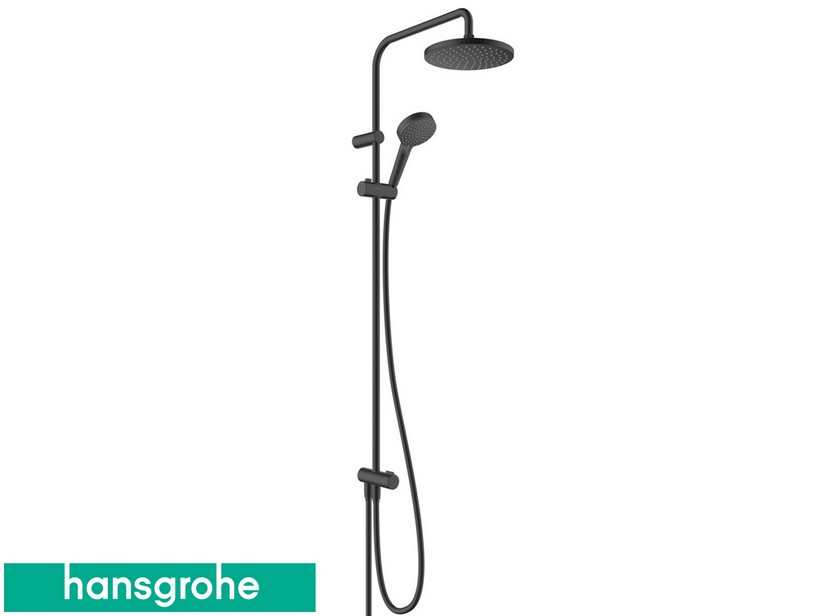 Duschgarnitur Hansgrohe® Vernis Blend mit Umschaltventil und rundem Duschkopf Ø200 Schwarz