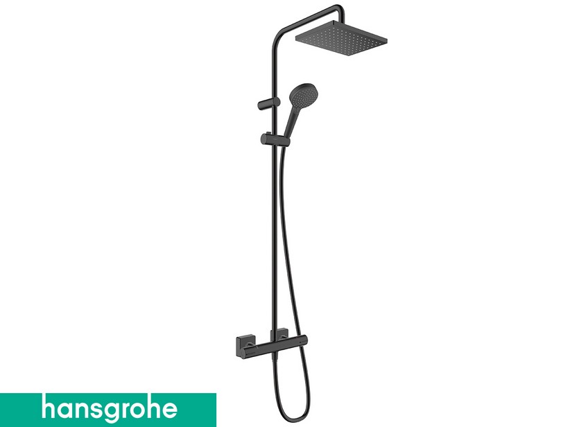 Duschgarnitur Hansgrohe® Vernis Shape Showerpipe 230 mit Thermostat Schwarz matt