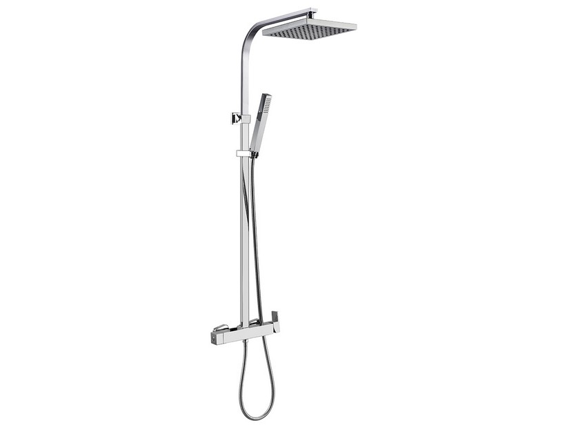 ODETTE SQUARE SHOWER COLUMN WITH MIXER CHROME