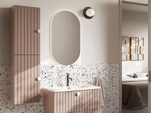 LERICI Hochschrank H140 2 Türen Rosa matt